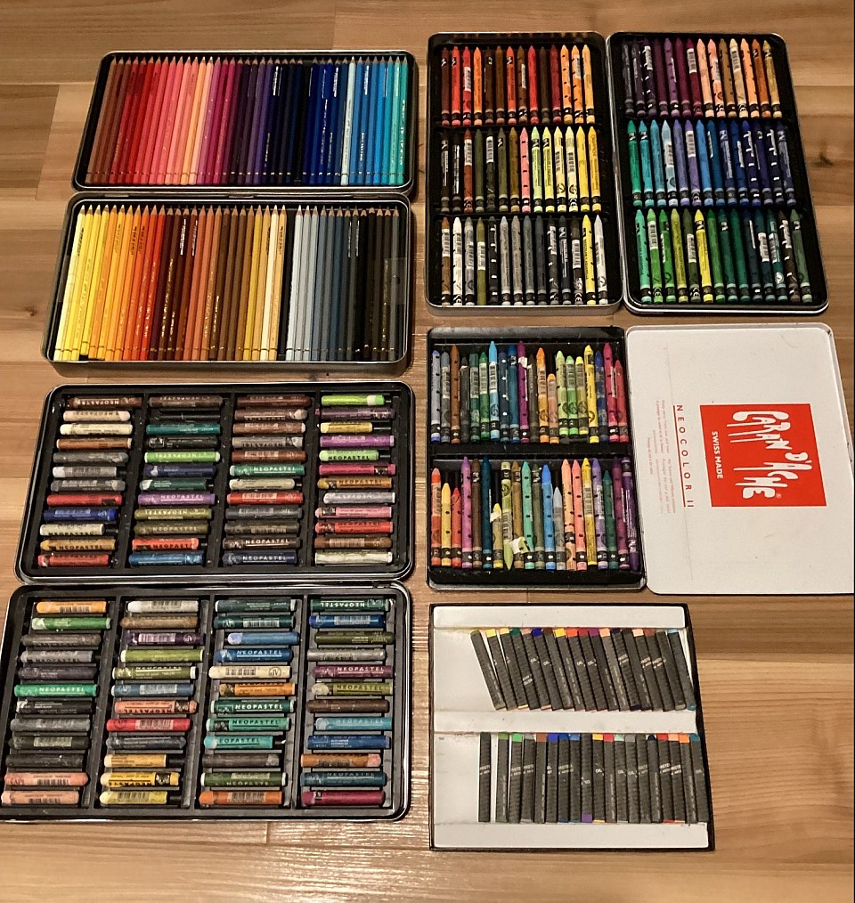 オイルパステルと色鉛筆